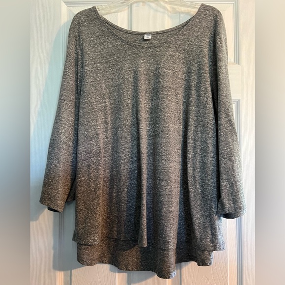 Grey Long Sleeve Cotton Shirt with Cut Out Detail & Tie On Sleeve SZ XXL - Picture 1 of 7